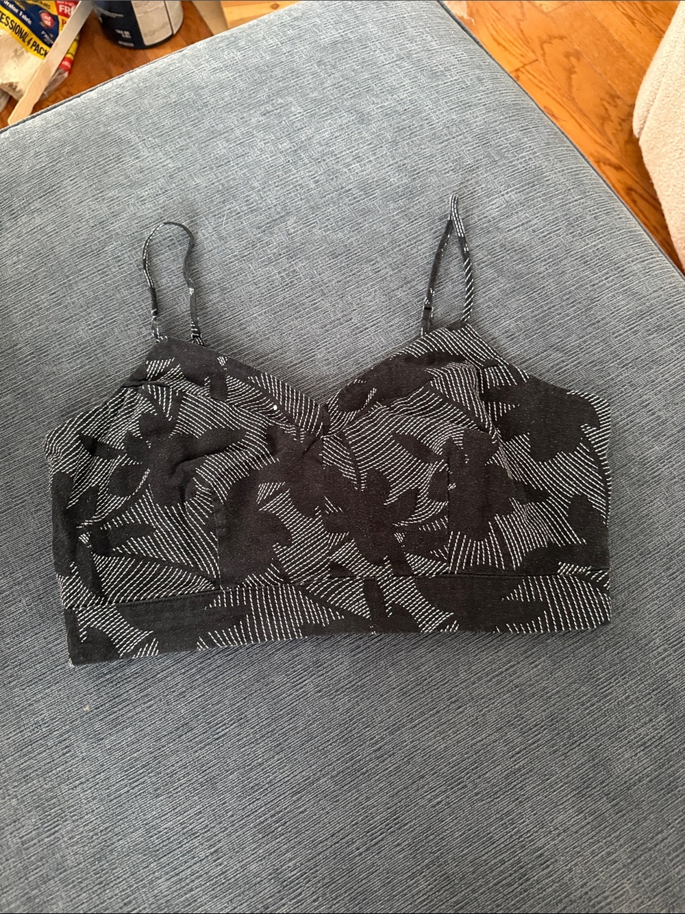 Universal Thread Black Floral Cropped Bralette